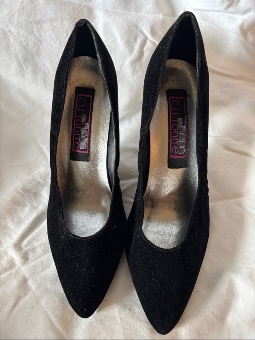 Vintage CU Tonite Black Pointed Toe Pumps - Women's Dress Heels